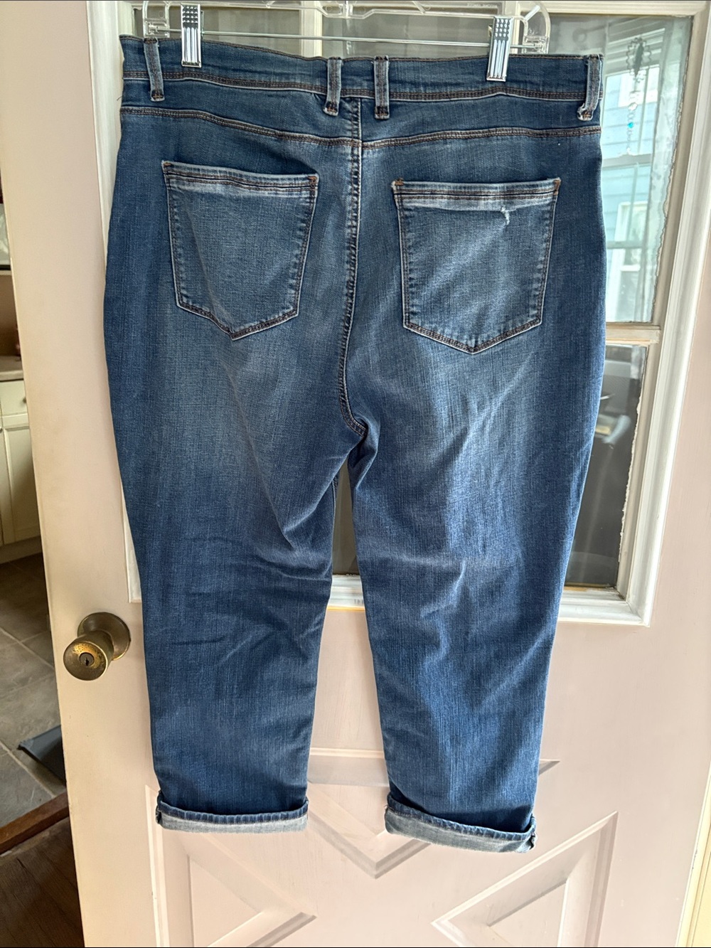 Lee Women's Medium Blue Boyfriend Jeans with Rolled Cuffs - Picture 2 of 4